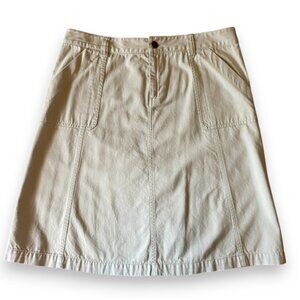 Eddie Bauer Cream Cotton Skirt 22” Long Size 10